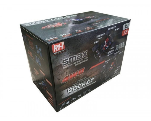 Радиоуправляемый монстр Remo Hobby SMAX Brushless (красный) 4WD 2.4G 1/16 RTR