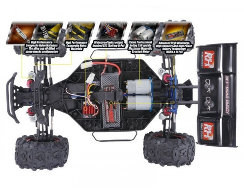 Радиоуправляемая трагги Remo Hobby EVO-R TWINS MOTOR (красная) 4WD 2.4G 1/8 RTR