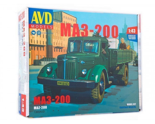 Сборная модель AVD МАЗ-200 бортовой, 1/43