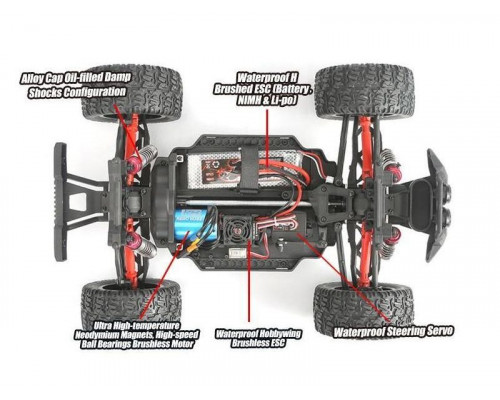 Радиоуправляемый монстр Remo Hobby MMAX Brushless (красный) 4WD 2.4G 1/10 RTR