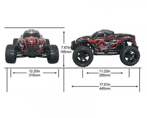 Радиоуправляемый монстр Remo Hobby MMAX Brushless (красный) 4WD 2.4G 1/10 RTR