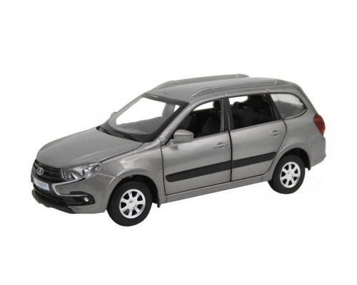 Машина АВТОПАНОРАМА LADA GRANTA CROSS, серый, 1/24, свет, звук, инерция, в/к 24,5*12,5*10,5 см