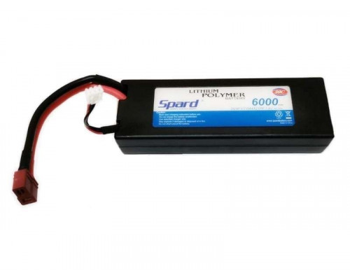 Аккумулятор Li-Po Spard 6000mAh, 7,4V, 30C, T‐plug для Remo Hobby и Himoto 1/10, 1/8