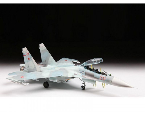 Сборная модель ZVEZDA Российский учебно-боевой самолёт Су-27УБ, 1/72