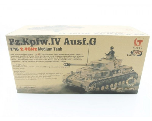 Р/У танк Taigen 1/16 Panzerkampfwagen IV Ausf.F2.Sd.Kfz (Германия) 2.4G RTR, зимний камуфляж