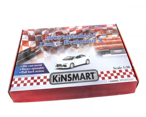 Машина Kinsmart 1:36 Mitsubihi Lancer EV. инерция (1/12шт.) б/к