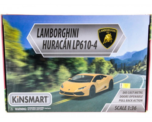 Машина Kinsmart Lamborghini Huracan инерция (1/12шт.) 1:36 б/к