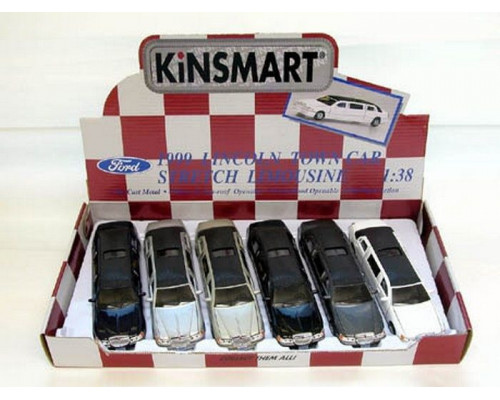 Машина Kinsmart Lincoln Town Car Stretch Limousine инерция (1/6шт.) 1:38 б/к