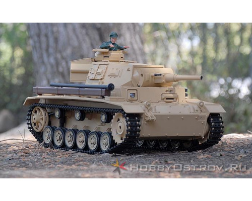 Р/У танк Heng Long 1/16 Panzerkampfwagen III (Германия) 2.4G RTR песочный