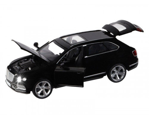 Машина АВТОПАНОРАМА Bentley Bentayga, черный, 1/34, свет, звук, инерция, в/к 17,5*13,5*9 см