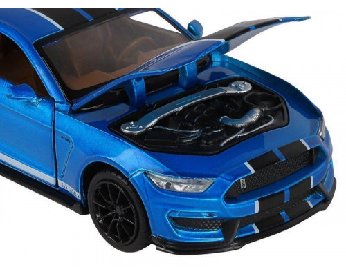 Машина АВТОПАНОРАМА Ford Shelby GT350, синий, 1/32, свет, звук, инерция, в/к 17,5*13,5*9 см