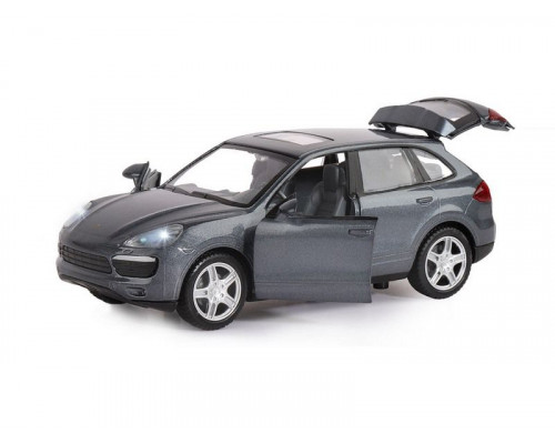 Машина АВТОПАНОРАМА Porsche Cayenne S, серый, 1/32, свет, звук, инерция, в/к 17,5*13,5*9 см