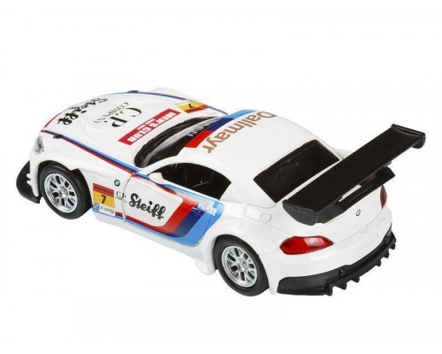 Машина АВТОПАНОРАМА BMW Z4 GT3, 1/38, белый, инерция, откр. двери, в/к 17,5*12,5*6,5 см