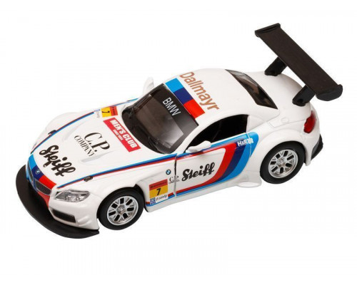 Машина АВТОПАНОРАМА BMW Z4 GT3, 1/38, белый, инерция, откр. двери, в/к 17,5*12,5*6,5 см