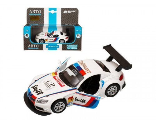 Машина АВТОПАНОРАМА BMW Z4 GT3, 1/38, белый, инерция, откр. двери, в/к 17,5*12,5*6,5 см