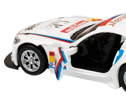 Машина АВТОПАНОРАМА BMW Z4 GT3, 1/38, белый, инерция, откр. двери, в/к 17,5*12,5*6,5 см