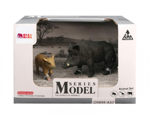 Набор фигурок животных MASAI MARA MM211-130 серии Мир диких животных: Семья кабанов, 2 пр.