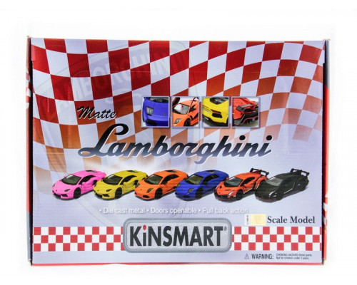 Машина Kinsmart 1:36 Matte Lamborghini в асс. инерция (1/12шт.) б/к