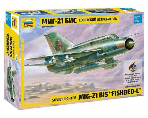 Сборная модель ZVEZDA Советский истребитель МиГ-21БИС, 1/72