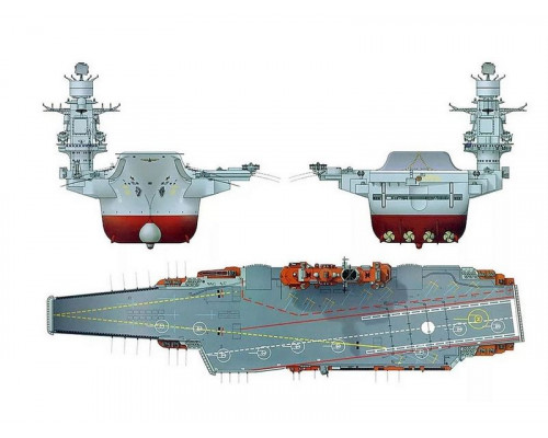 Сборная модель ZVEZDA Российский крейсер Адмирал флота Советского Союза Кузнецов», 1/720