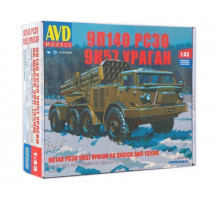 Сборная модель AVD 9П140 РСЗО 9К57 Ураган на шасси ЗИЛ-135ЛМ, 1/43