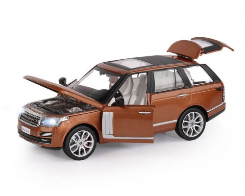 Машина АВТОПАНОРАМА Range Rover, оранжевый, 1/26, свет, звук, в/к 24,5*12,5*10,5 см