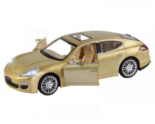 Машина АВТОПАНОРАМА Porsche Panamera S, золотой, 1/32, свет, звук, инерция, в/к 17,5*13,5*9 см