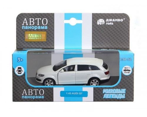 Машина АВТОПАНОРАМА Audi Q7, белый, 1/43, инерция, в/к 17,5*12,5*6,5 см