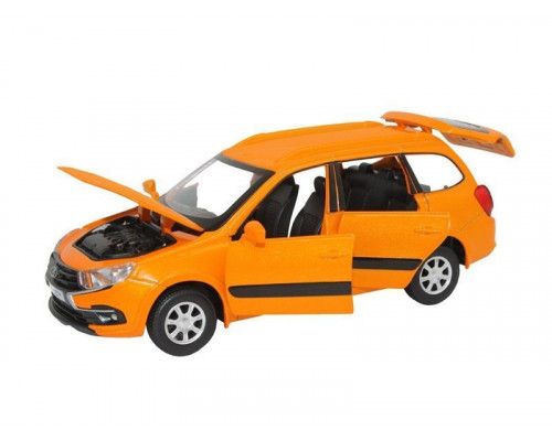 Машина АВТОПАНОРАМА LADA GRANTA CROSS,оранж, 1/24, свет, звук, инерция, в/к 24,5*12,5*10,5 см