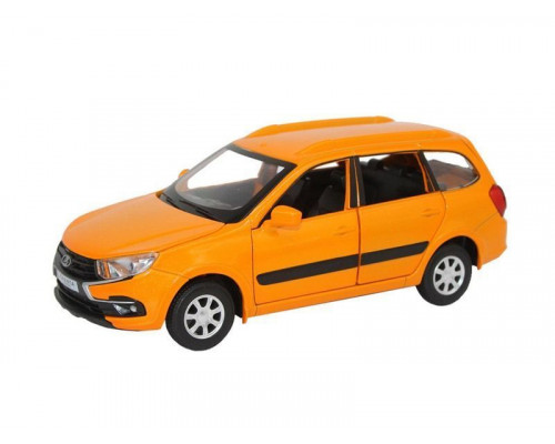 Машина АВТОПАНОРАМА LADA GRANTA CROSS,оранж, 1/24, свет, звук, инерция, в/к 24,5*12,5*10,5 см