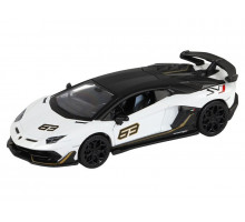 Машина "АВТОПАНОРАМА" Lamborghini SVJ, белый, 1/32, свет, звук, инерция, в/к 17,5*12,5*6,5 см