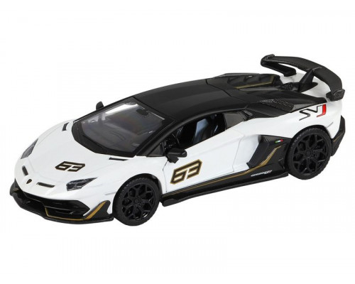 Машина АВТОПАНОРАМА Lamborghini SVJ, белый, 1/32, свет, звук, инерция, в/к 17,5*12,5*6,5 см