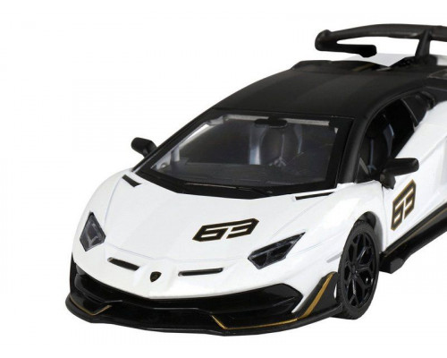 Машина АВТОПАНОРАМА Lamborghini SVJ, белый, 1/32, свет, звук, инерция, в/к 17,5*12,5*6,5 см