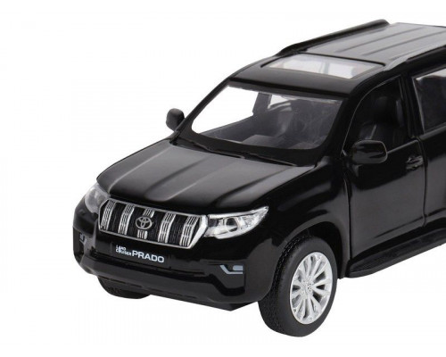 Машина АВТОПАНОРАМА Land Cruiser Prado, черный, 1/32, свет, звук, инерция, в/к 17,5*13,5*9 см