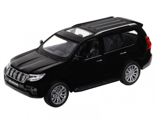 Машина АВТОПАНОРАМА Land Cruiser Prado, черный, 1/32, свет, звук, инерция, в/к 17,5*13,5*9 см