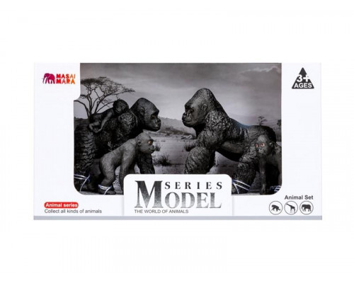 Набор фигурок животных MASAI MARA MM201-003 серии Мир диких животных: Семья горилл, 4 пр.