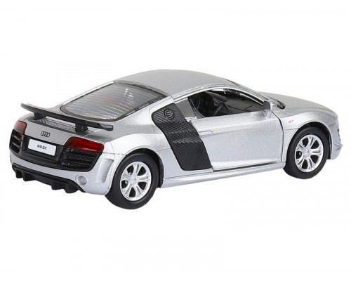 Машина АВТОПАНОРАМА Audi R8 GT, серебро, 1/43, инерция, в/к 17,5*12,5*6,5 см