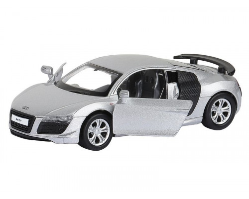 Машина АВТОПАНОРАМА Audi R8 GT, серебро, 1/43, инерция, в/к 17,5*12,5*6,5 см