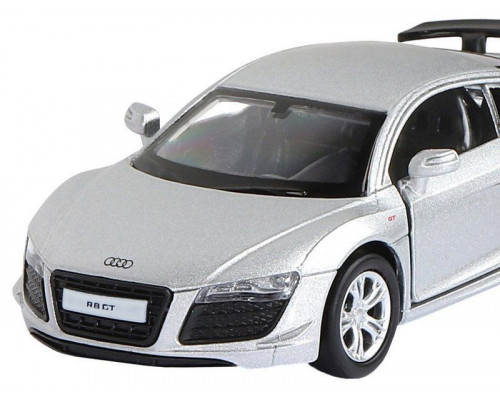 Машина АВТОПАНОРАМА Audi R8 GT, серебро, 1/43, инерция, в/к 17,5*12,5*6,5 см