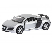 Машина "АВТОПАНОРАМА" Audi R8 GT, серебро, 1/43, инерция, в/к 17,5*12,5*6,5 см