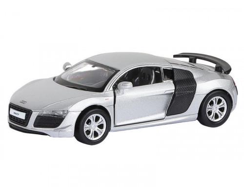 Машина АВТОПАНОРАМА Audi R8 GT, серебро, 1/43, инерция, в/к 17,5*12,5*6,5 см