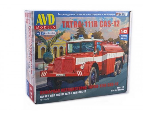 Сборная модель AVD Tatra-111R пожарная автоцистерна, 1/43