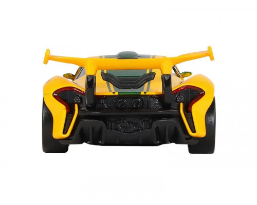 Машина АВТОПАНОРАМА Mclaren P1™ GTR, желтый, 1/32, свет, звук, инерция, в/к 17,5*12,5*6,5 см