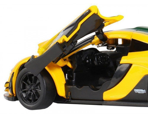 Машина АВТОПАНОРАМА Mclaren P1™ GTR, желтый, 1/32, свет, звук, инерция, в/к 17,5*12,5*6,5 см