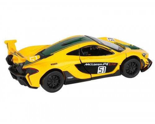 Машина АВТОПАНОРАМА Mclaren P1™ GTR, желтый, 1/32, свет, звук, инерция, в/к 17,5*12,5*6,5 см