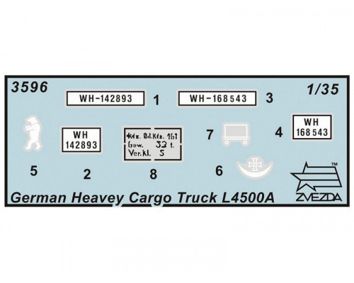 Сборная модель ZVEZDA Немецкий тяжелый грузовик L 4500A, 1/35