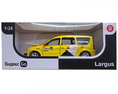 Машина АВТОПАНОРАМА LADA LARGUS Яндекс Go, 1/24, желтый, озвучено АЛИСой,в/к 24,5*12,5*10,5 см