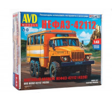 Сборная модель AVD Вахтовый автобус НЕФАЗ-42112 (4320), 1/43