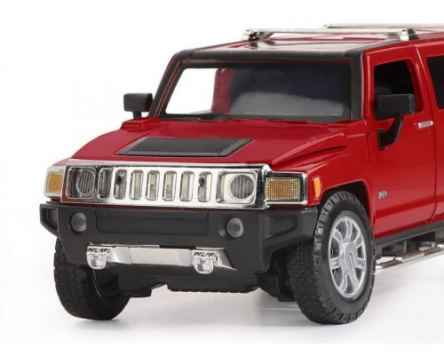 Машина АВТОПАНОРАМА Hummer H3, красный, 1/24, свет, звук, в/к 24,5*12,5*10,5 см