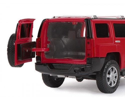 Машина АВТОПАНОРАМА Hummer H3, красный, 1/24, свет, звук, в/к 24,5*12,5*10,5 см